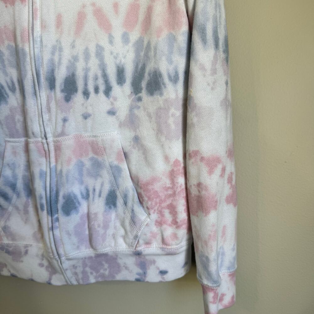 Abercrombie Kids Girls Pink Sherpa Full Zip Hoodie Sweater Tie-Die Hooded - Picture 6 of 10